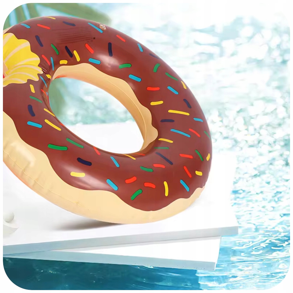 KOŁO DO PŁYWANIA DMUCHANE PLAŻOWE NA BASEN PLAŻE KÓŁKO 90 CM DONUT PĄCZEK Model DONUT RÓŻOWY BRĄZOWY