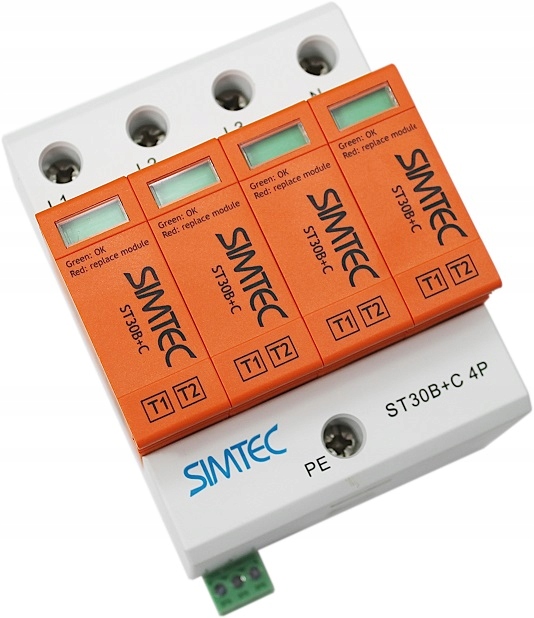 

Ogranicznik Przepięć B+c 4P 30kA ST30B+C/4 Simtec