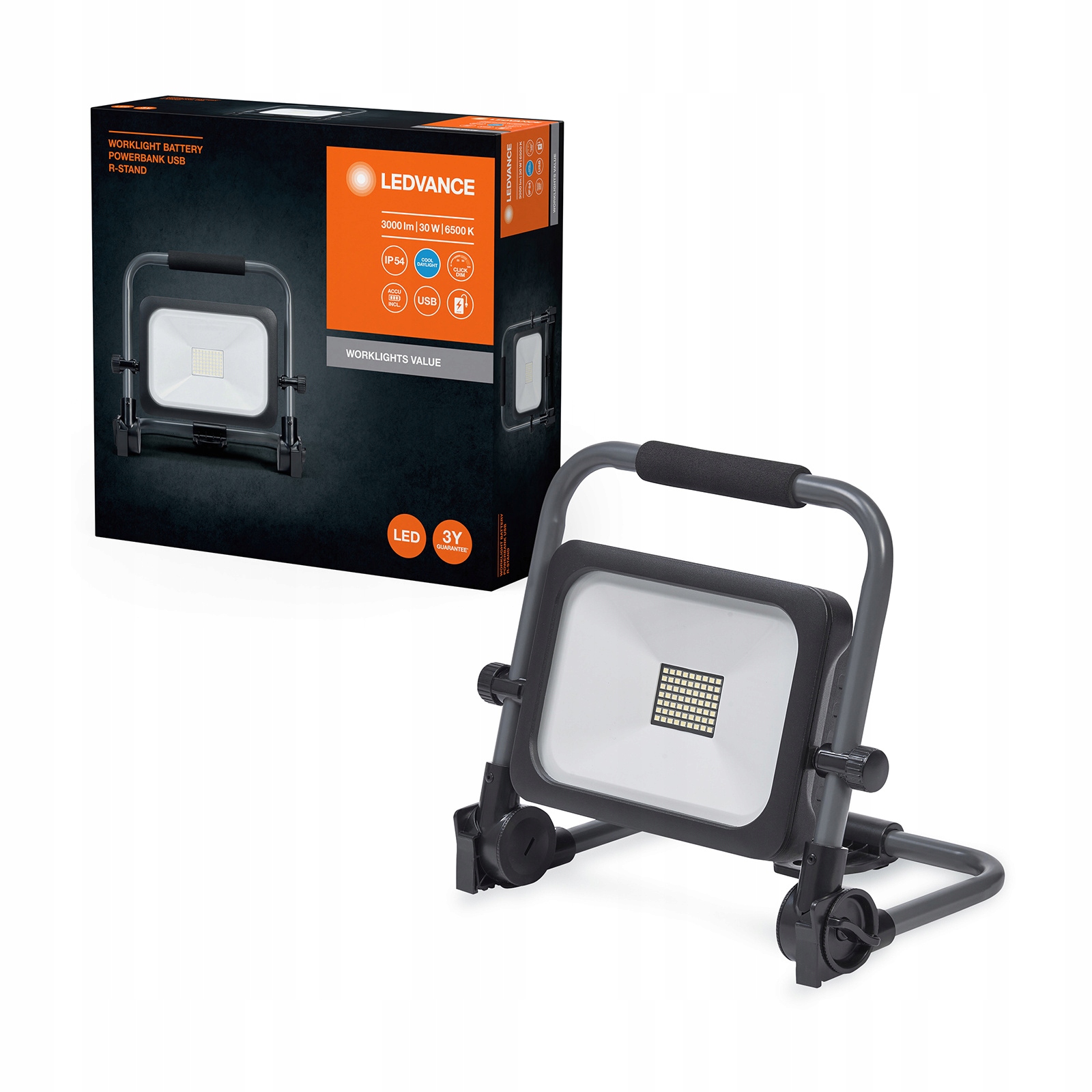 Led reflektor Halogen Lampa 30W Prenosná batériová lampa Ledvance