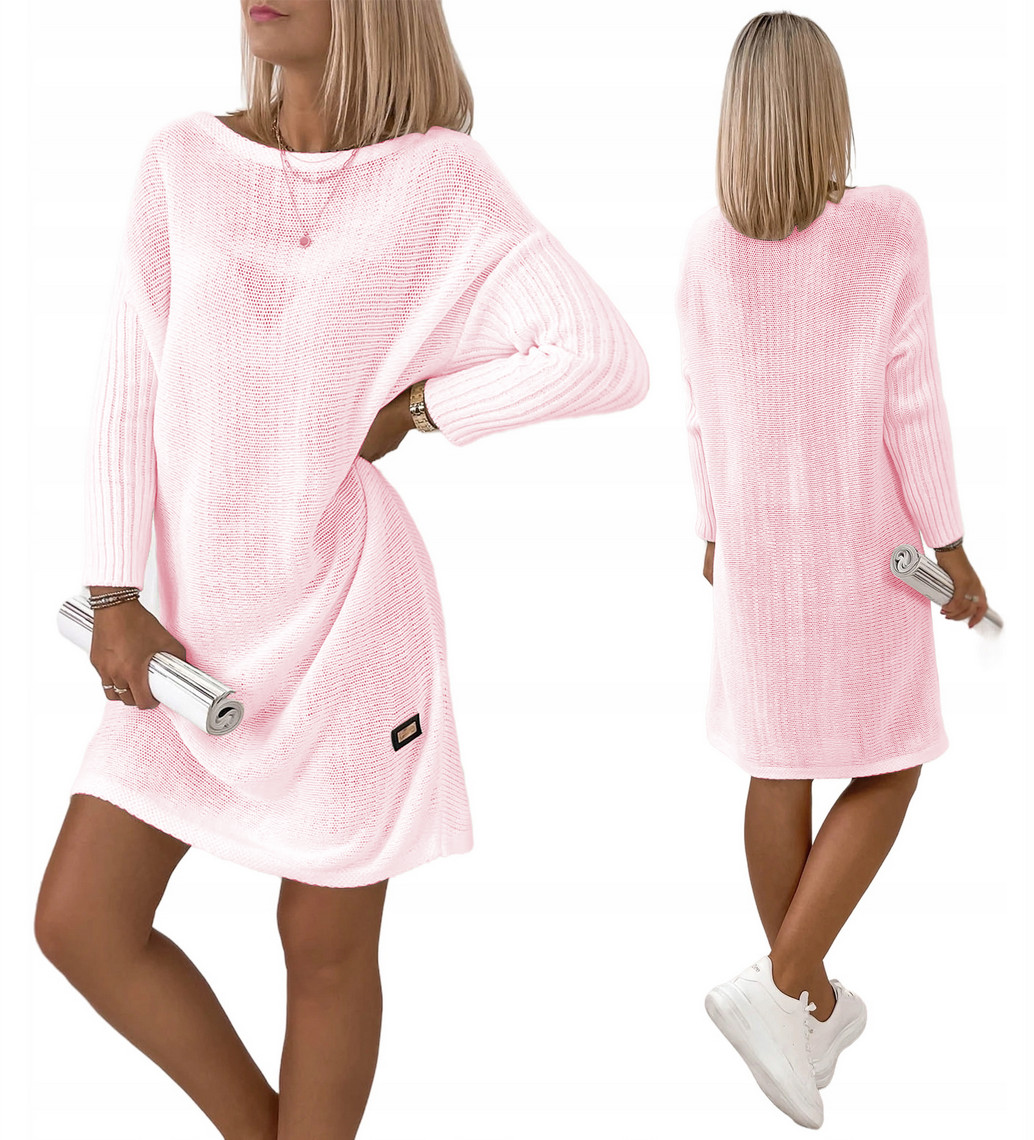 SWETER SUKIENKA DZIANINOWA Z OVERSIZE DAMSKA ELASTYCZNA