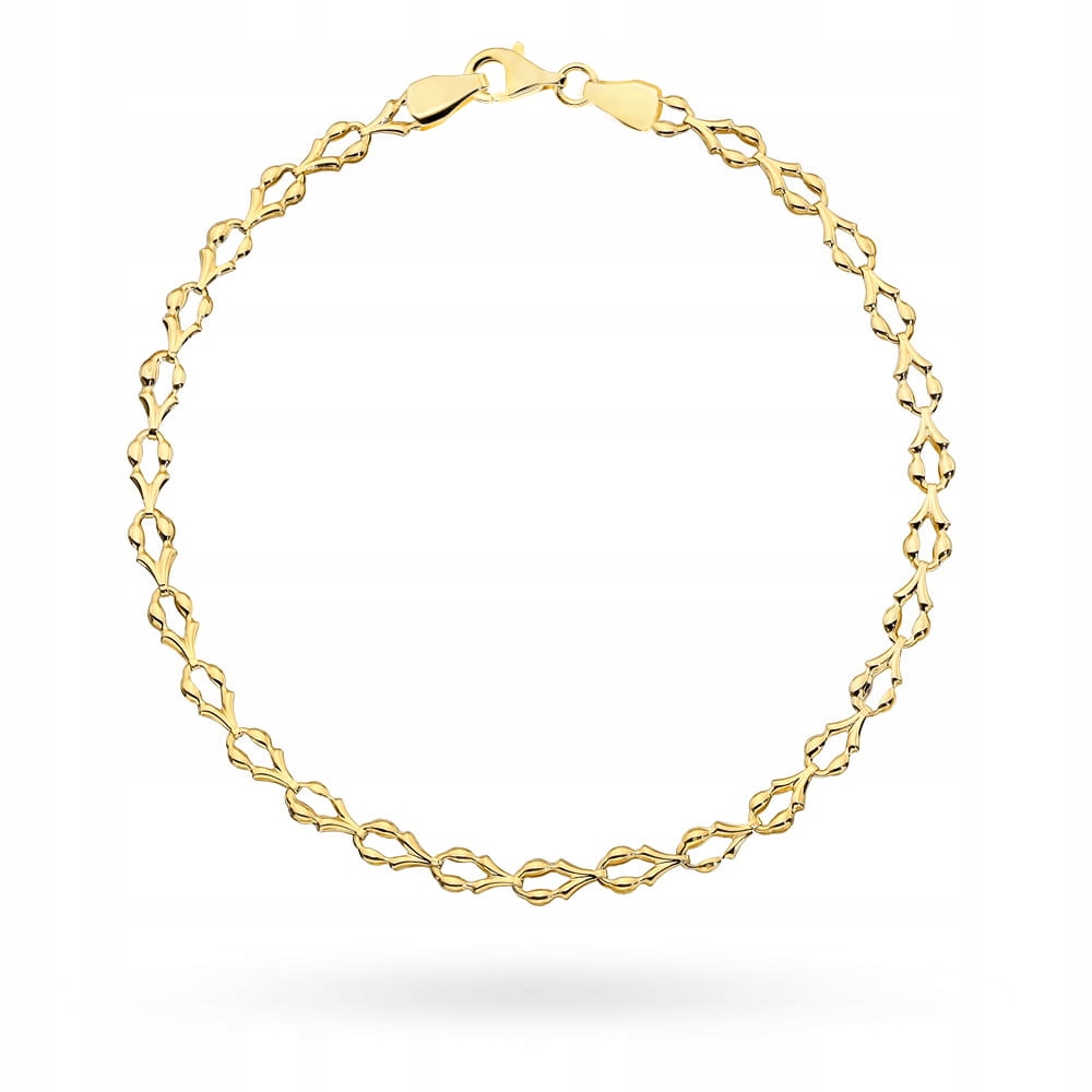 Zlatý náramek 585 elegantní Elementový dámský 1.85g Lesklý 19 Cm