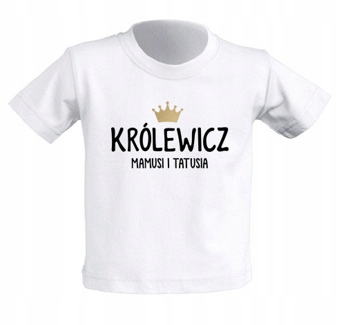 

Koszulka dziecko biała z napisem Królewicz 2 lata