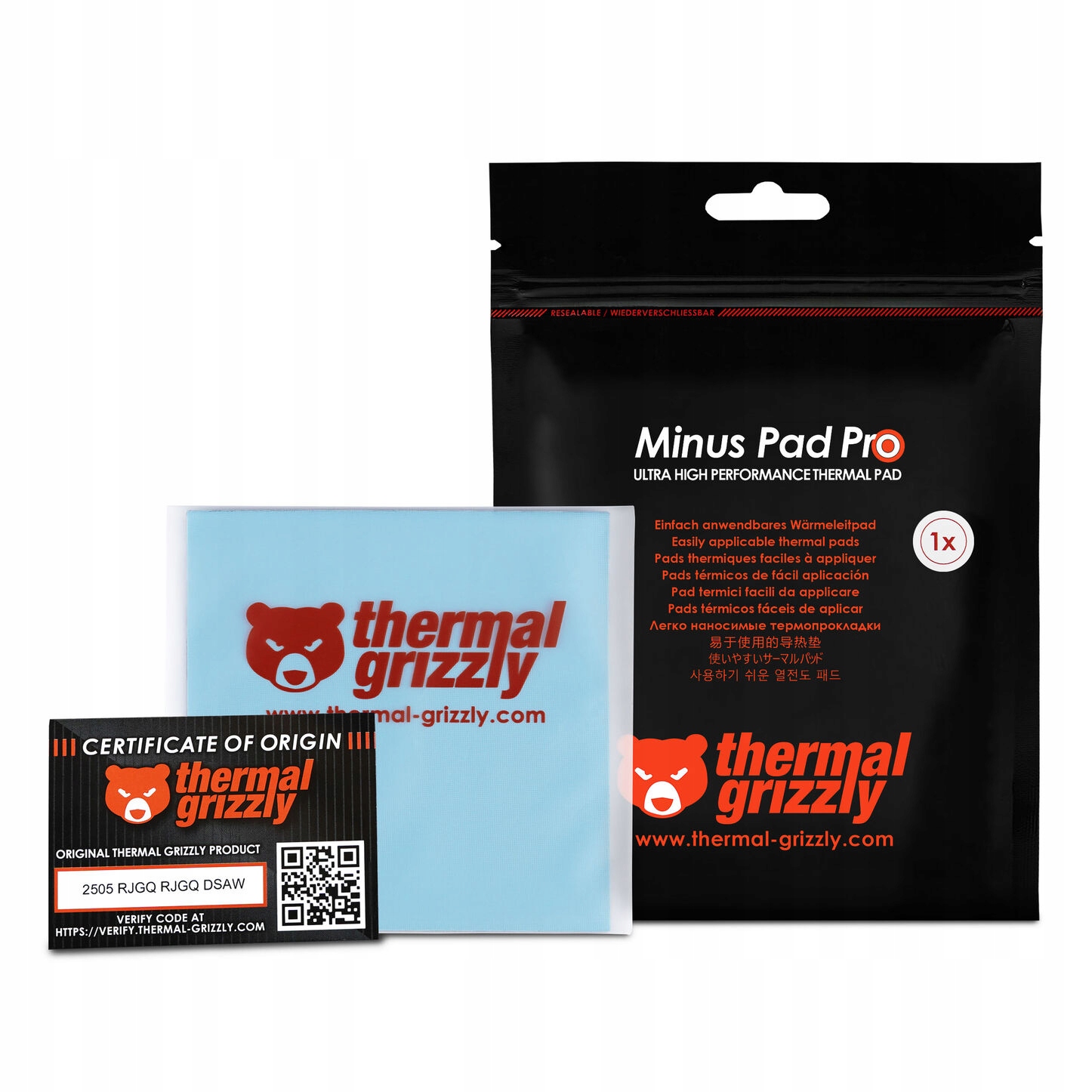 1 Ks Thermal Grizzly Minus Pad Pro termopad 100 x 100 x 1,5 mm