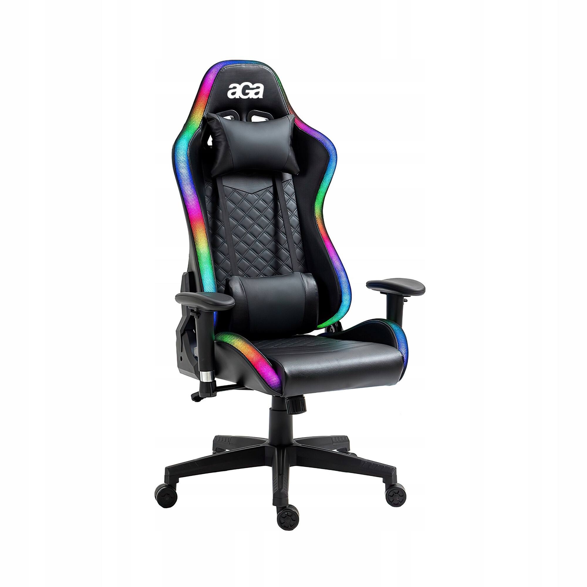 Aga Herná stolička s Rgb podsvietením Čierna