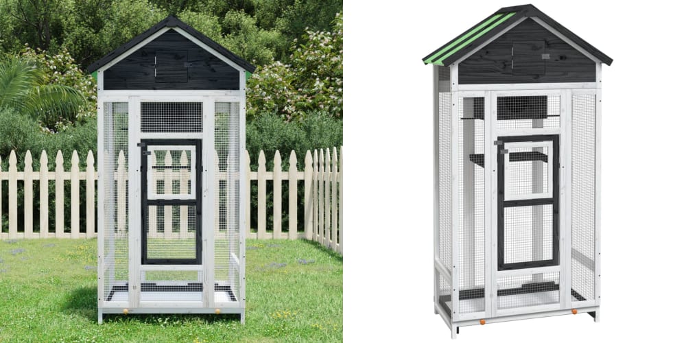 Levně Šedá, Klec pro ptáky, 5x53x170 cm, 91, masivní borovicové dřevo