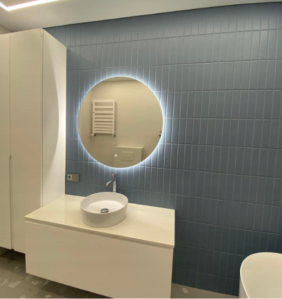 LUSTRO OKRĄGŁE 80 PODŚWIETLANE LED WŁĄCZNIK DOTYK Stan opakowania oryginalne