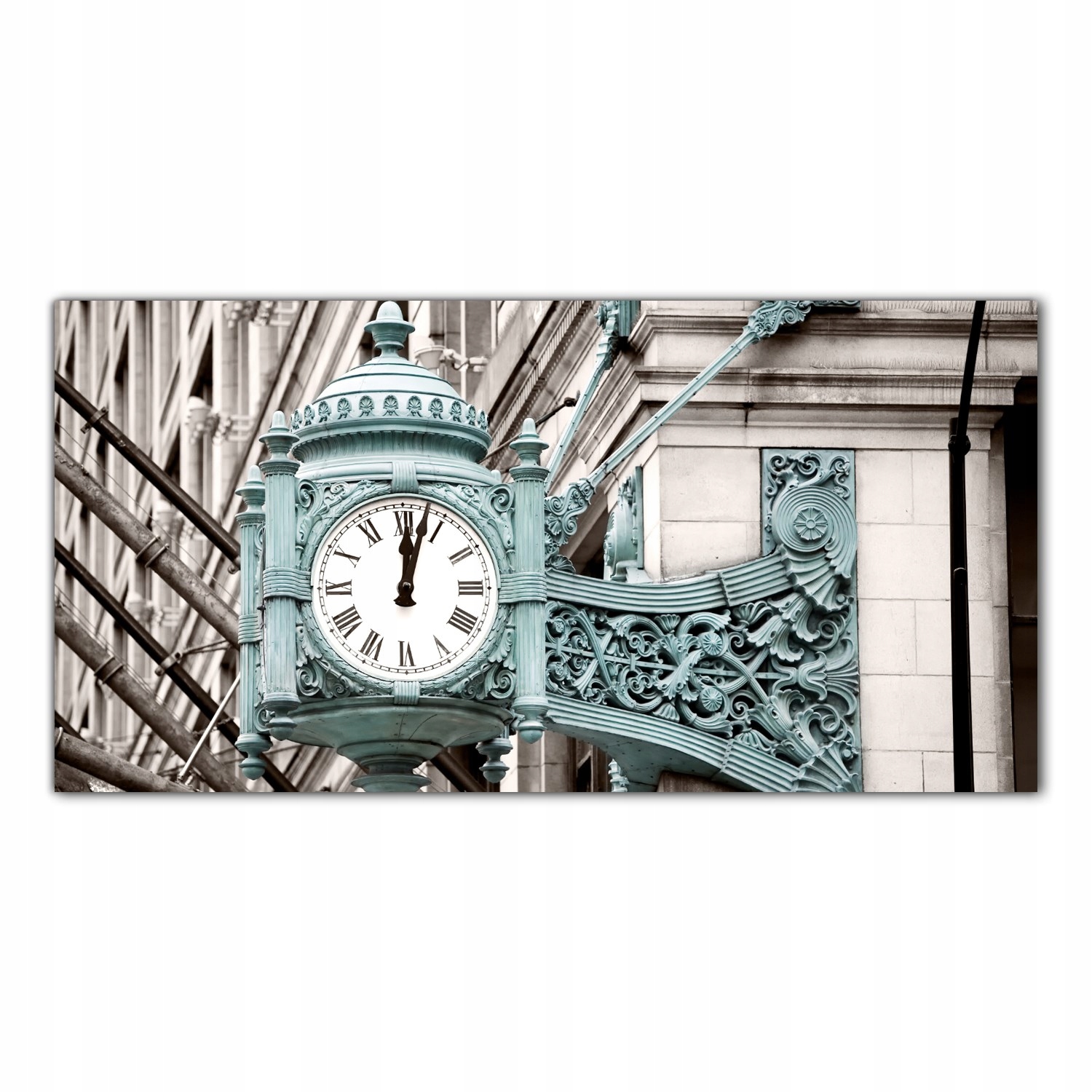 Hodiny Čas Ulice 100x50 Tvrzené sklo do kuchyně