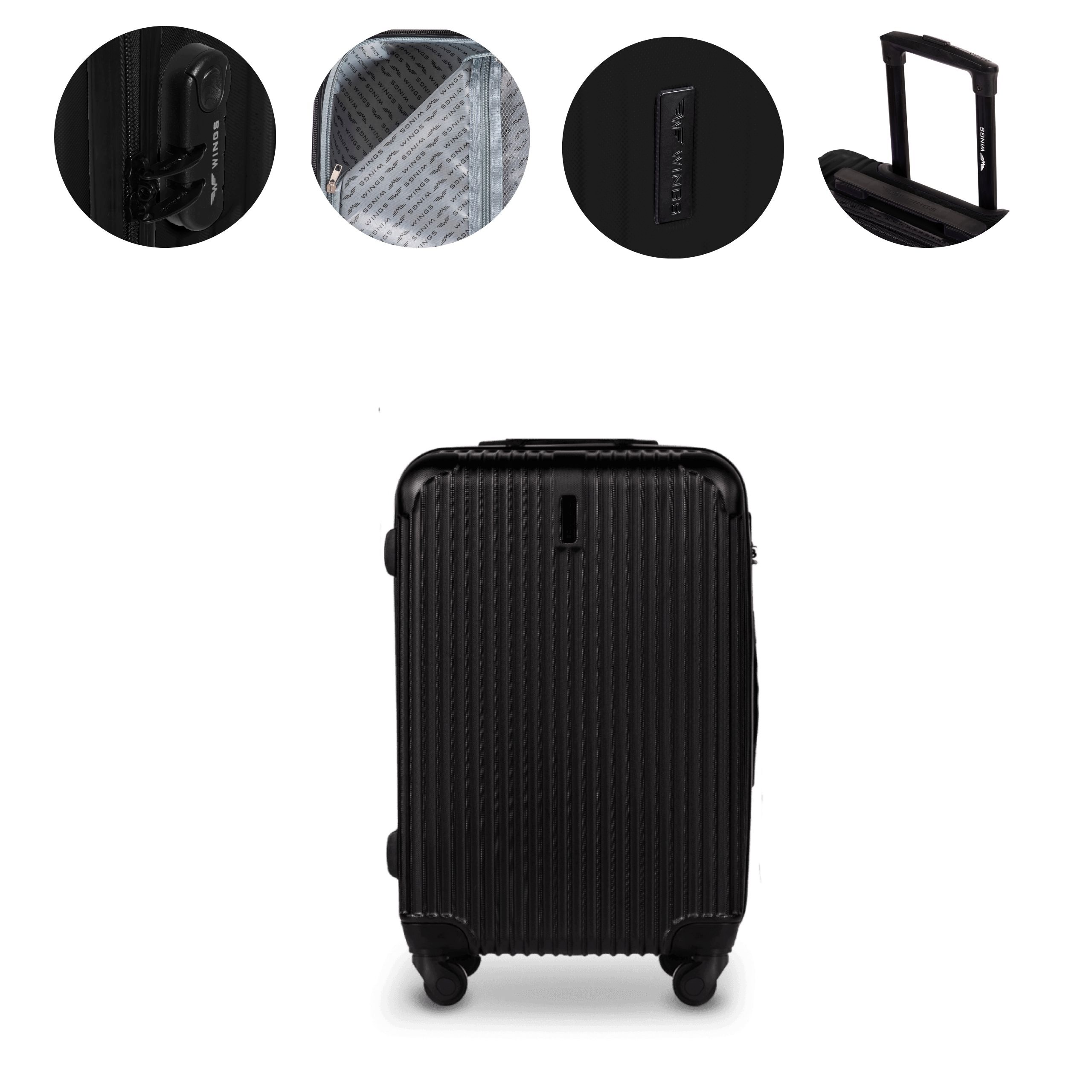 Střední kufr Wings Egret 63L Abs registrované zavazadlo s dvojitými kolečky 360