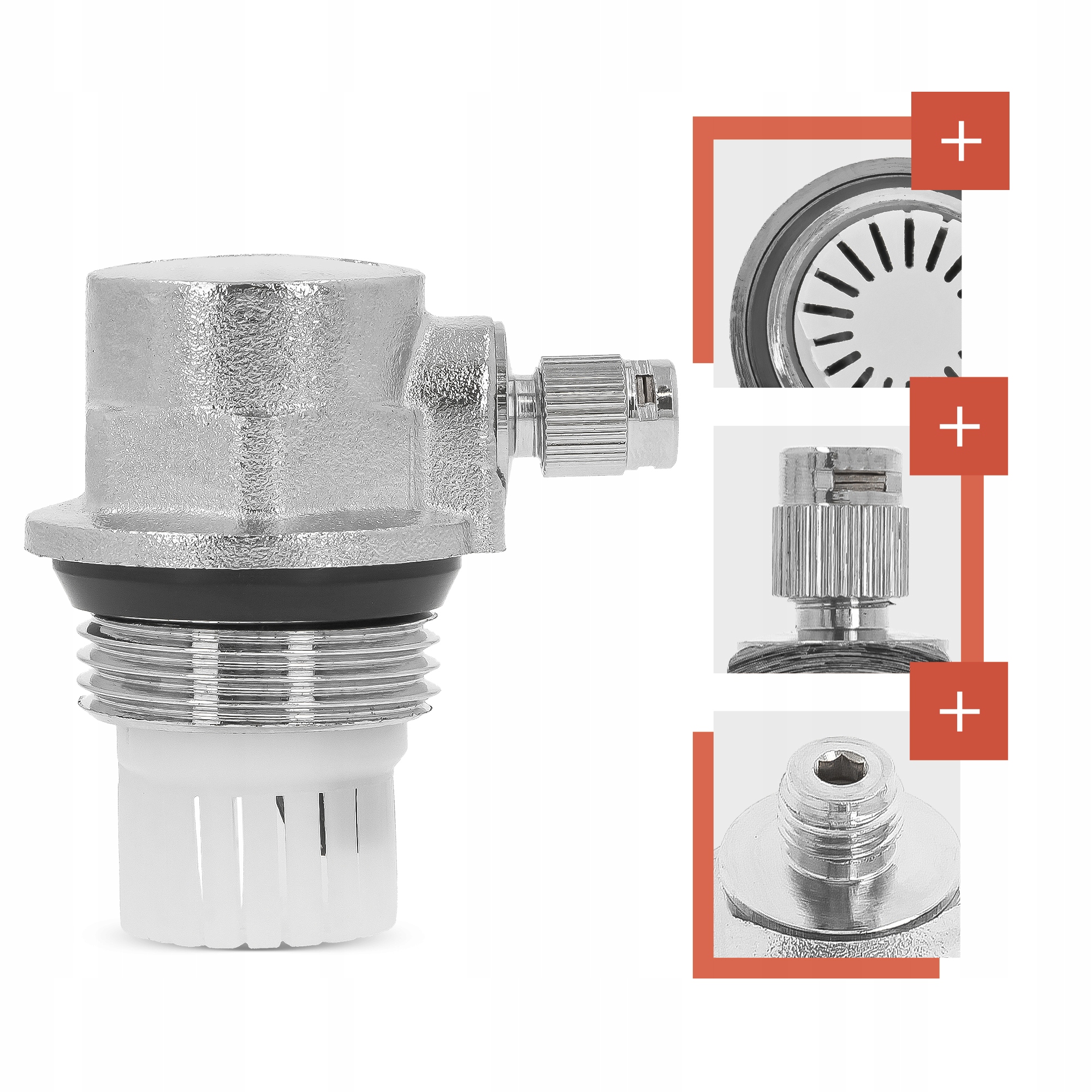 Odpowietrznik Grzejnika Automatyczny 1'' Zawór Odpowietrzający Prawy Chrom Marka inna