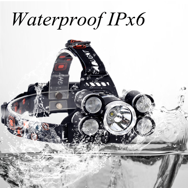 LATARKA CZOŁOWA GENETIC 5x XML-T6 + 2x AKU 9900mAh Model LED