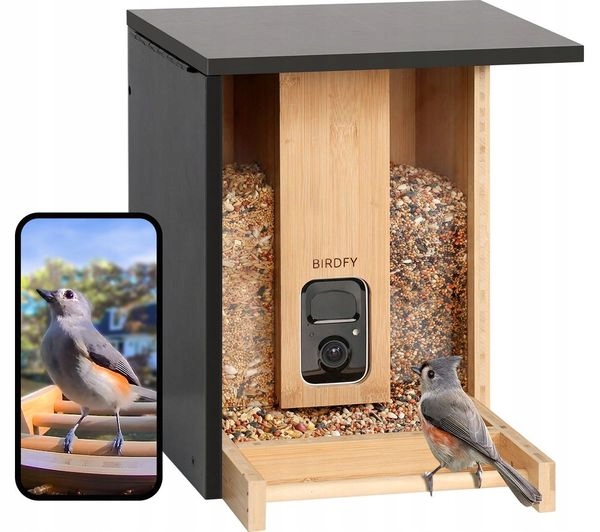 Birdfy Feeder Bamboo Ai krmítko pro ptáky kamerové 1080p WiFi aplikace Ai