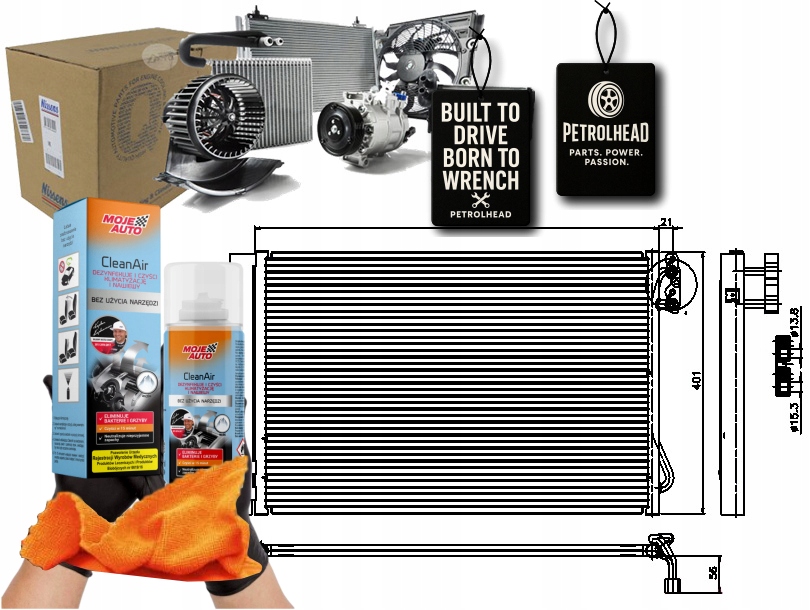 Kondenzátor Klimatizace Bmw 1 (E81) 1 (E82) 1 (E87) #Petrolhead Pro+ Kit9