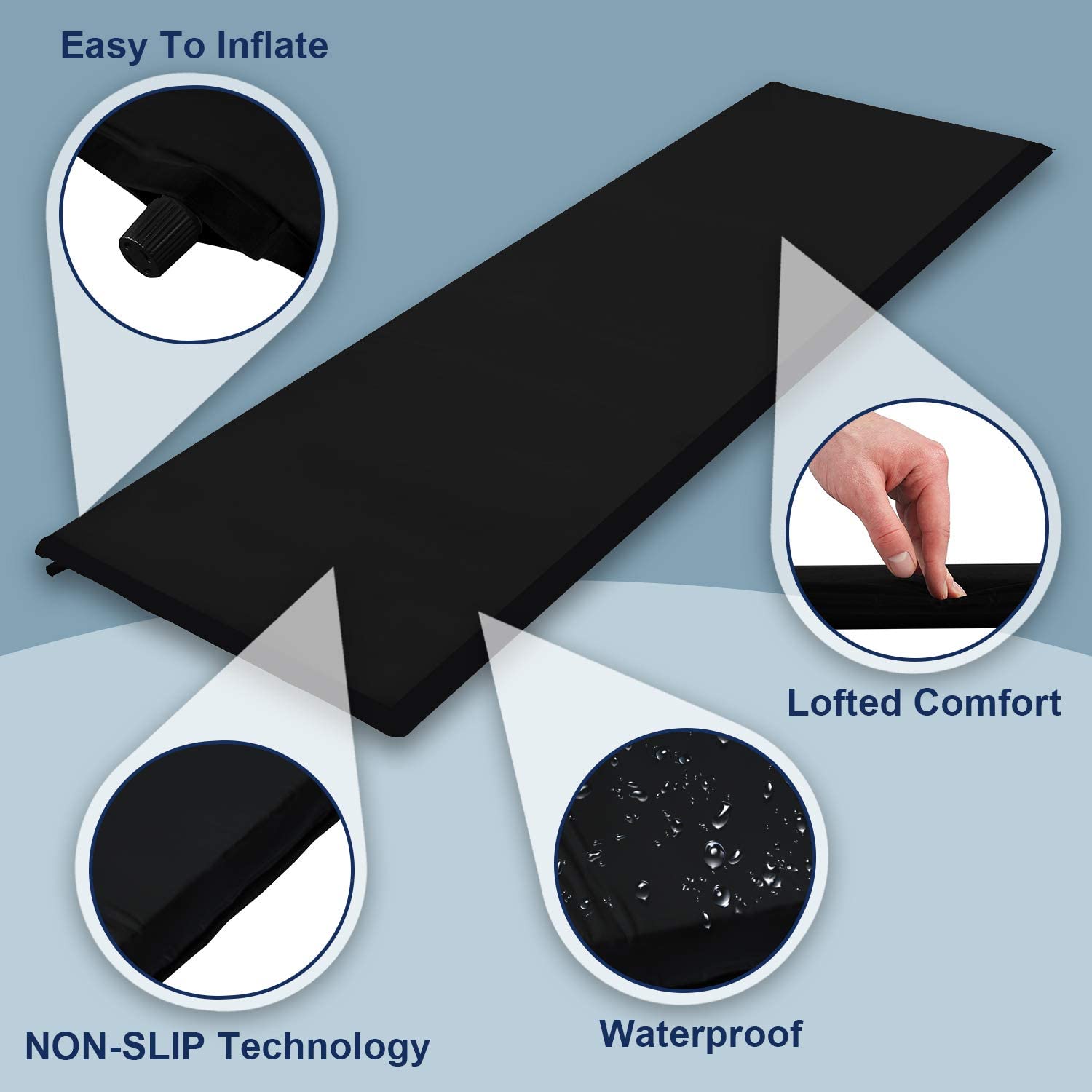 MATA SAMOPOMPUJĄCA 190x60x3 CM WYTRZYMAŁA PCW PREMIUM Długość (cm) 190 cm