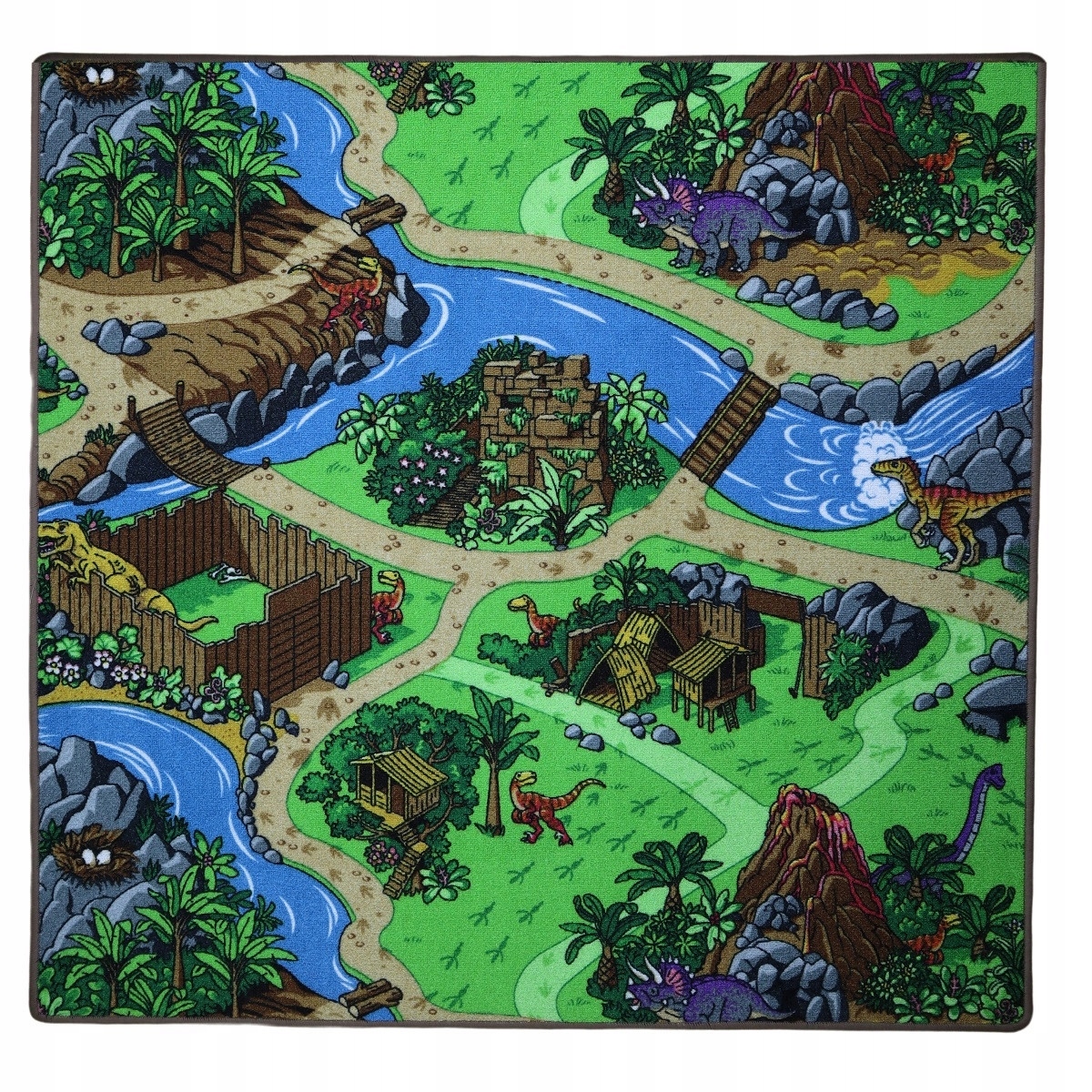 133x133 Detský kusový koberec Dino štvorec