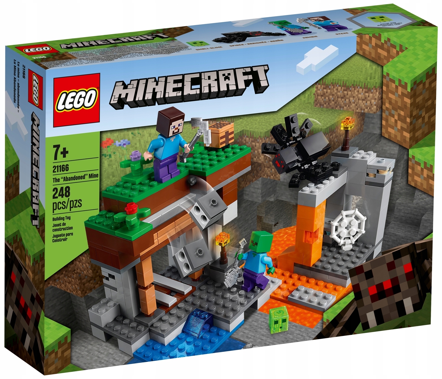 KLOCKI LEGO MINECRAFT OPUSZCZONA KOPALNIA ZOMBIE ZABAWKA DLA DZIECI 7+