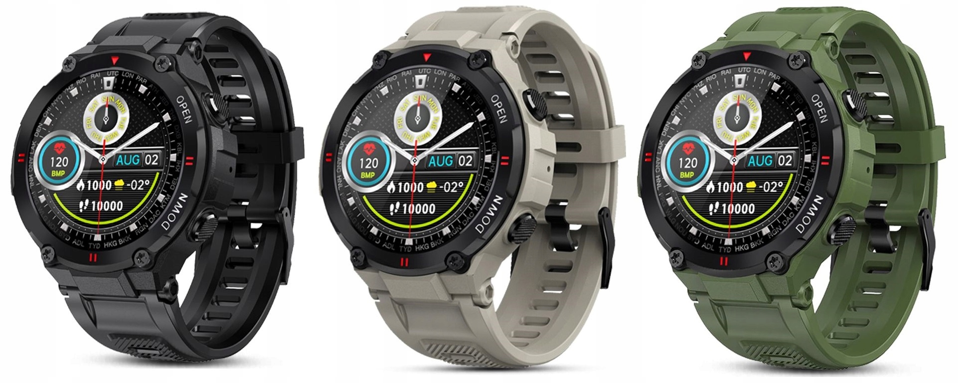 SMARTWATCH MĘSKI ROZMOWY TĘTNO SMS FB PULS 400 mAh Kolor czarny