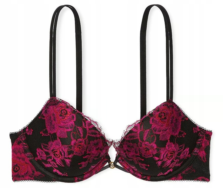 Krajková podprsenka Victoria's Secret push-up s květinami 75D (34D)