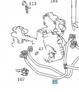 PRZEWOD PALIWA OD POMPY DO ZAWORU MERCEDES OM611 Engine Type Diesel
