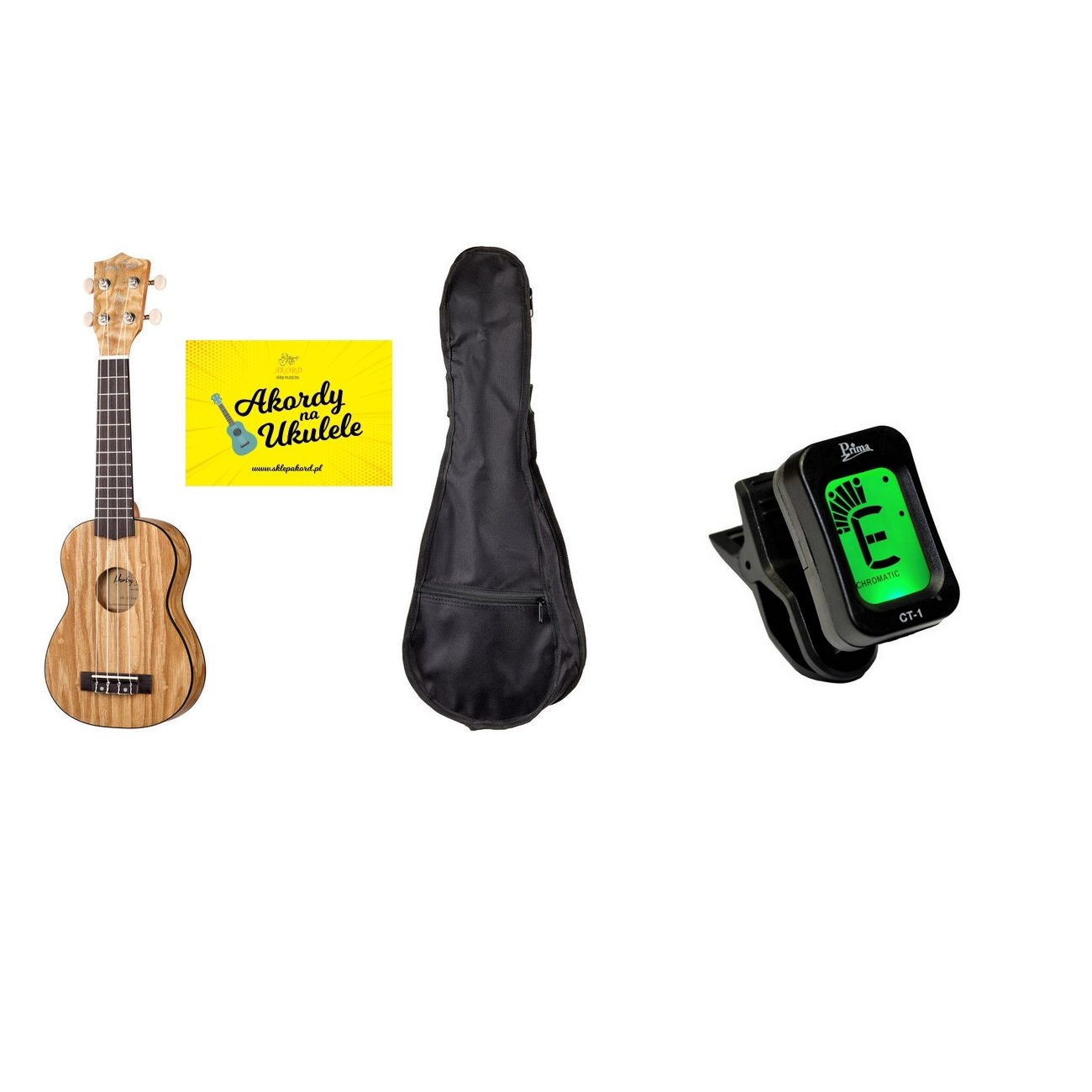 Zestaw ukulele Harley Benton UK-12 Stain Ash Nt+ tuner