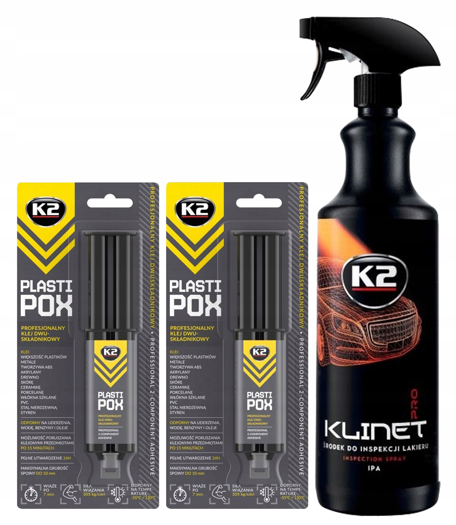 

K2 2x Plastipox Klej Do Plastiku Odtłuszczacz Pro