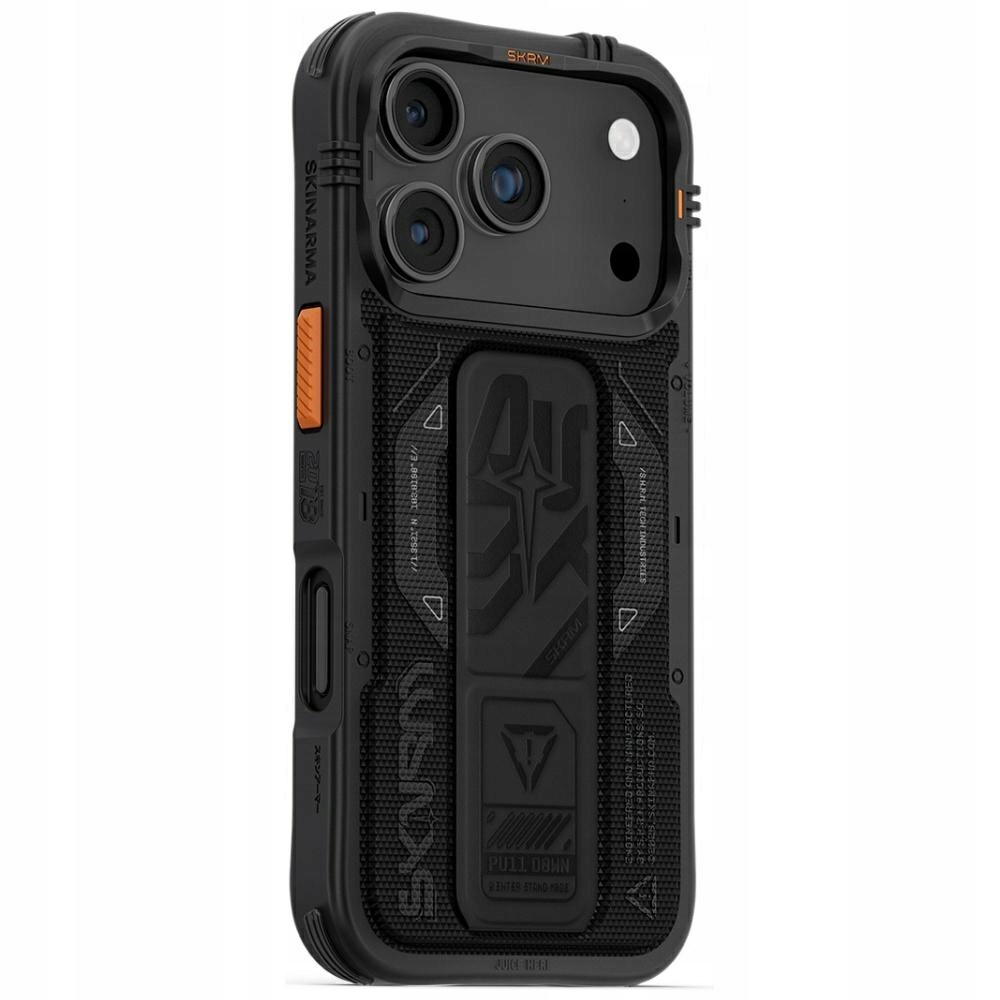 Pouzdro Skinarma Phantom pro iPhone 17 Pro s magnetickým nabíjením a stojánkem, černé