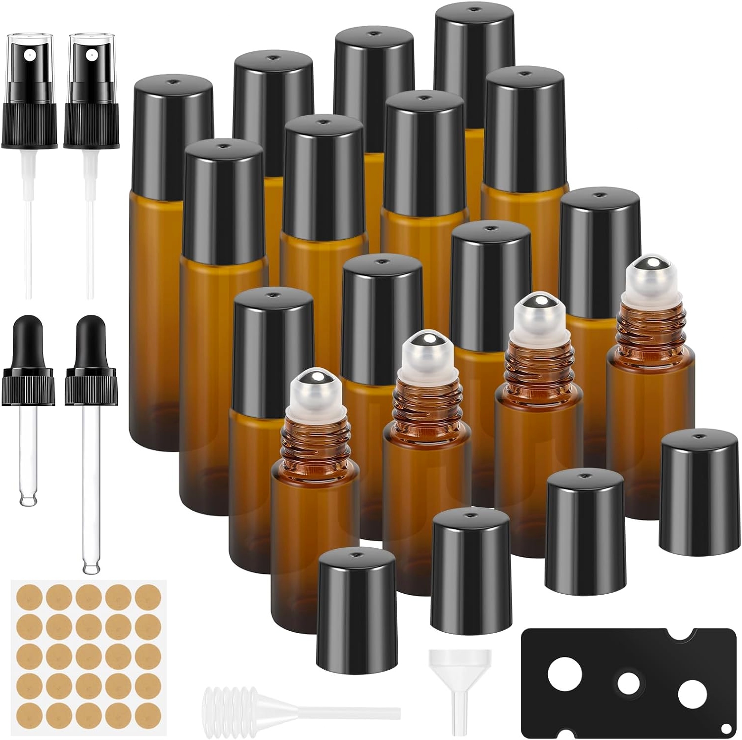 Sada Skleněných Lahví Roll O Objemu 5 ML A 10 ML S Ocelovým Válečkem