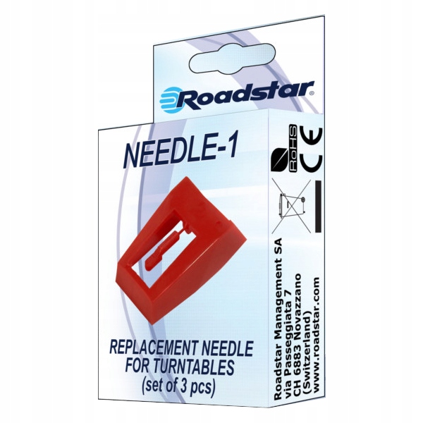 Roadstar NEEDLE-1,náhradní, 3 ks, diamantový hrot