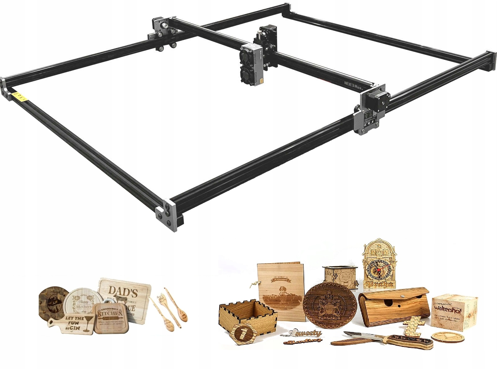 Laserový Plotr Cnc gravírovací stroj Neje Max 80W 79x103 cm E80 Velké Pracovní Pole