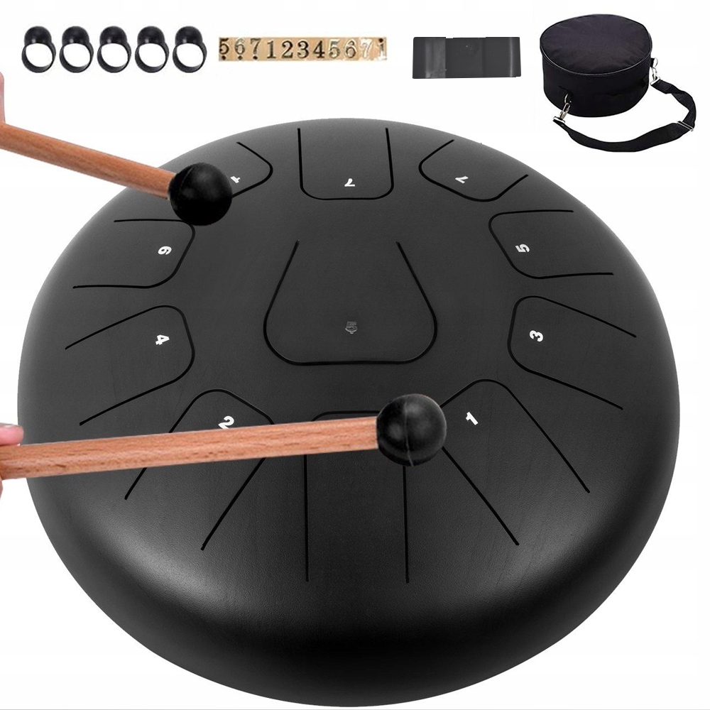 Jazykový Buben Steel Tongue Drum Handpan 10" 8 Tónů Pouzdro Noty