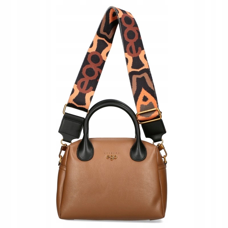 Ego Dámská kabelka Kufřík Kabelka Přes Rameno Eko kůže 2 proužky ECR0040IN Hnědá