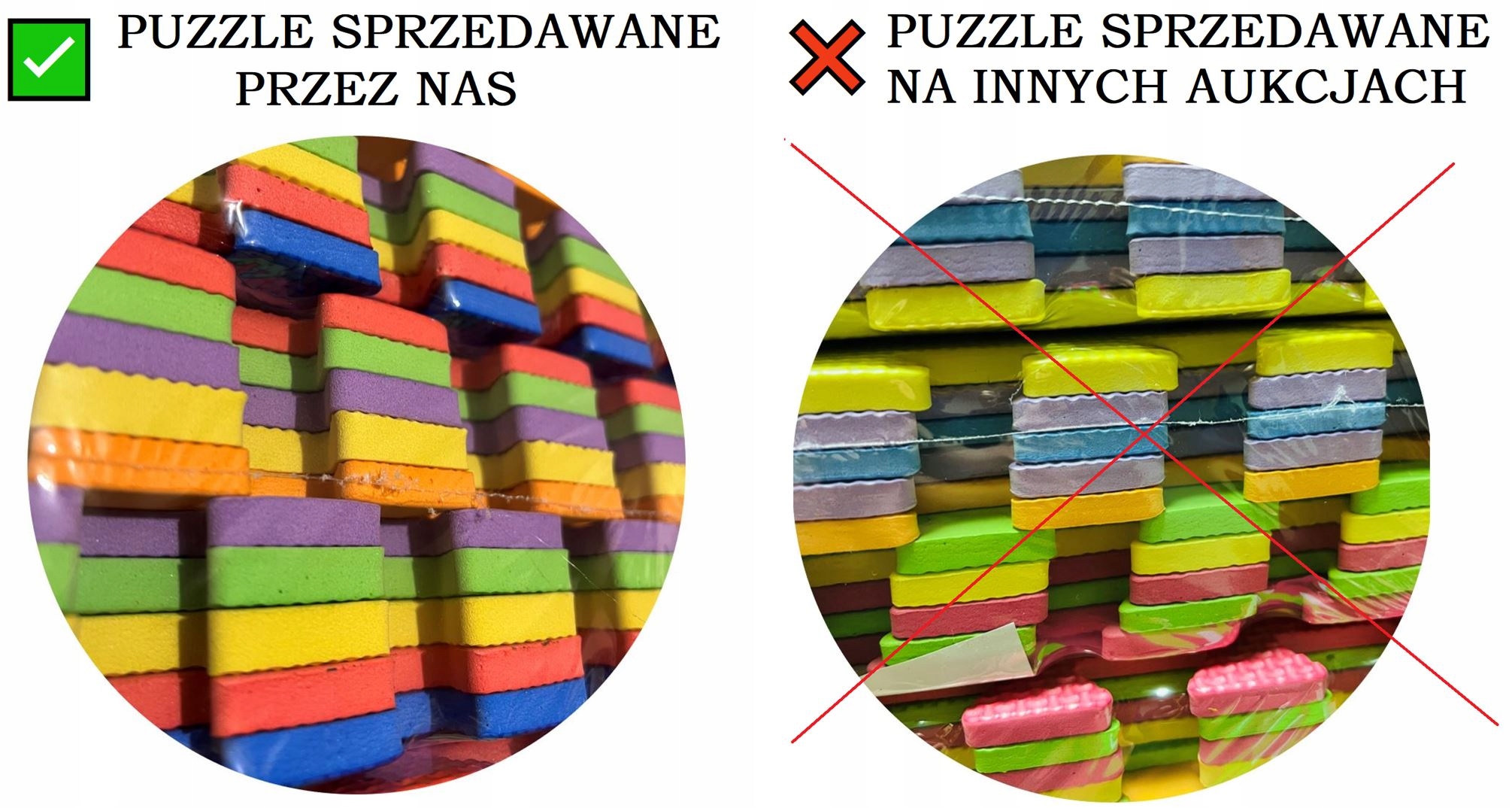 10 Sztuk DUŻE PUZZLE PIANKOWE Mata na Podłogę 30cm Głębokość produktu 0.8 cm