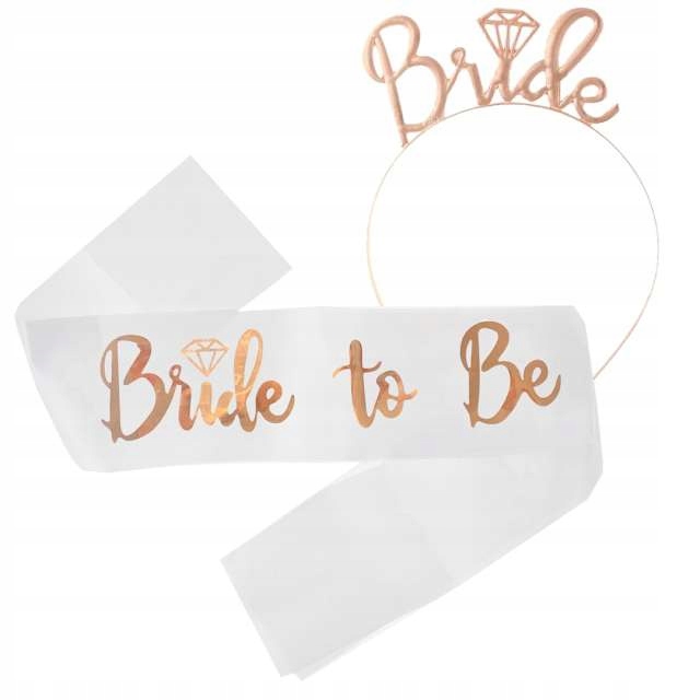 

Zestaw Szarfa Opaska Bride to Be wieczór panieński