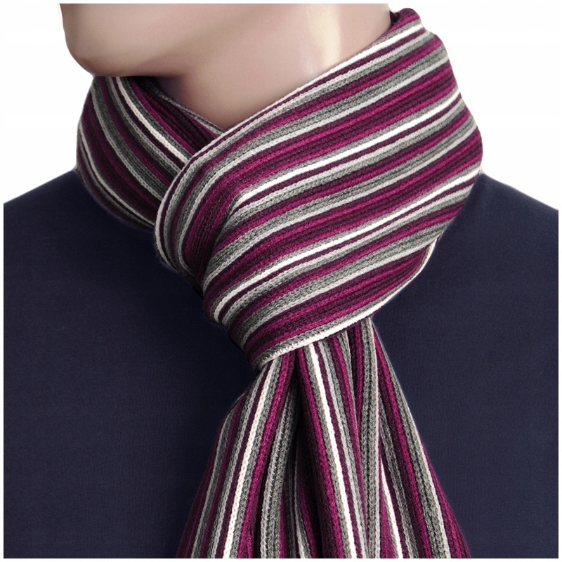 

Szalik Szal Zimowy Duży Męski Fiolet Szary AF04