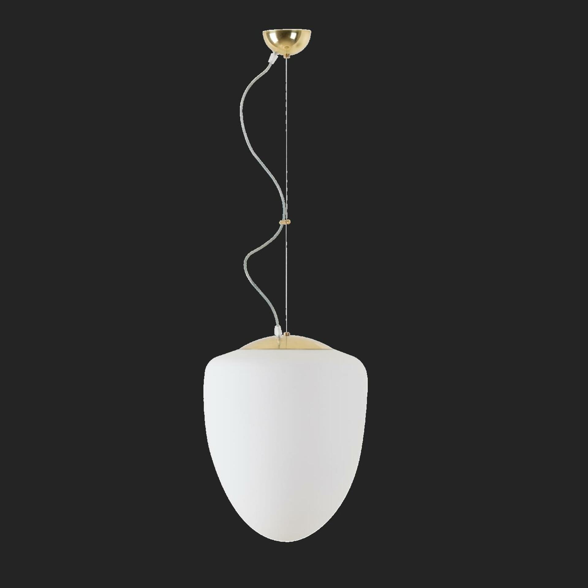 Osmont 60924 Astra L závesné sklenené svietidlo mosadz leštená biela IP40 40