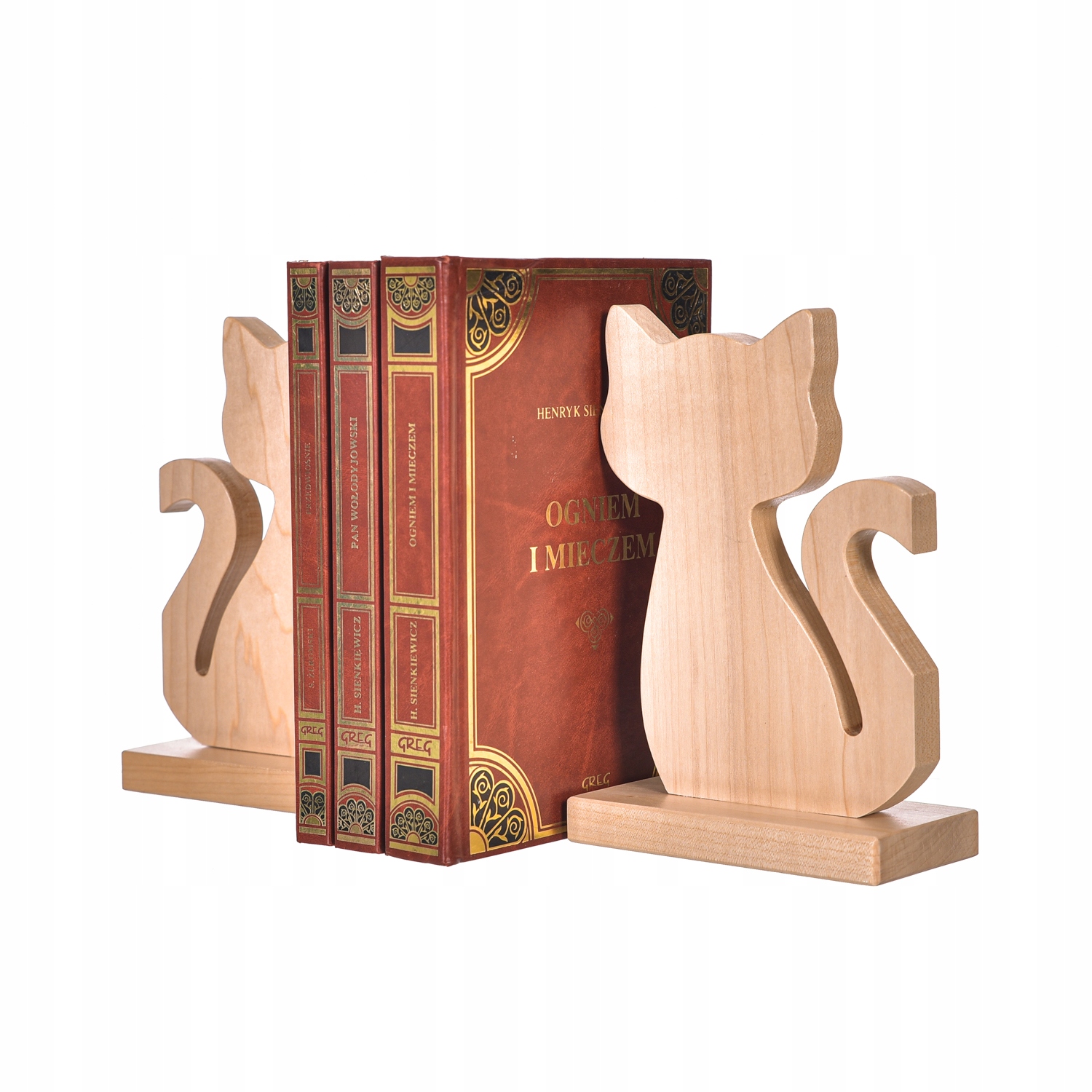 Jasne drewniane podpórki na książki (kotki) EAN (GTIN) 5904473535463