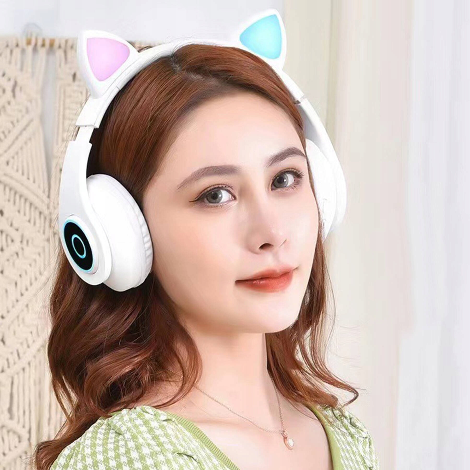 SŁUCHAWKI BEZPRZEWODOWE Z USZAMI BLUETOOTH RGB KOCIE USZY DLA DZIECKA Model B39