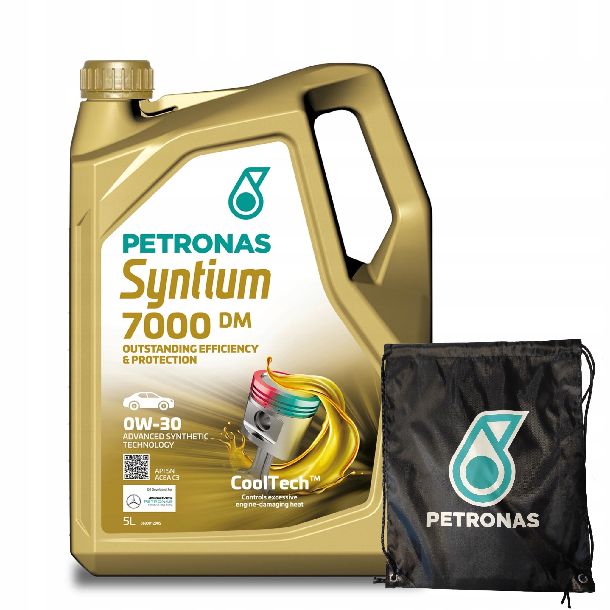 Motorový olej Petronas Syntium 7000 DM Acea C3 0W-30 5L vrecko Zadarmo