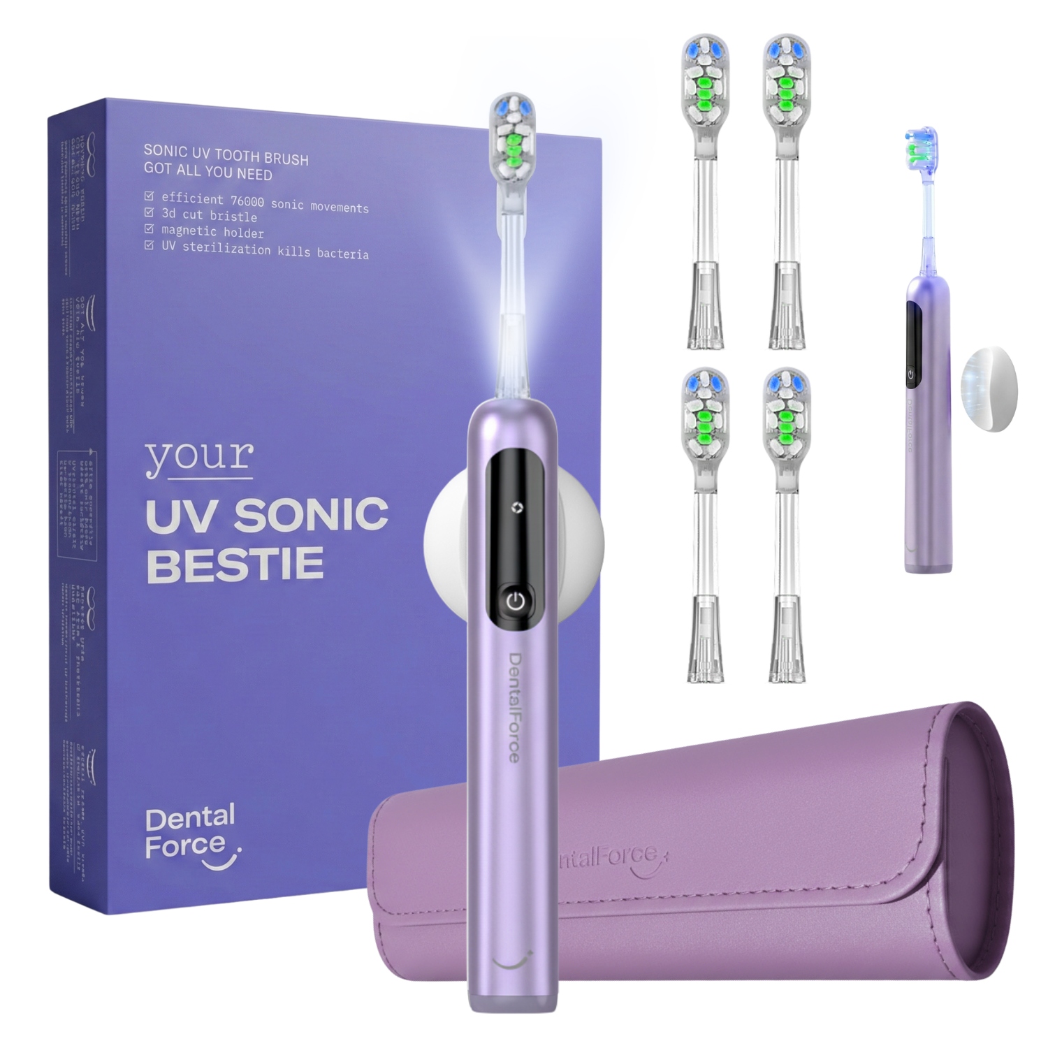 Szczoteczka soniczna elektryczna do zębów DentalForce Uv uchwyt Etui 120dni