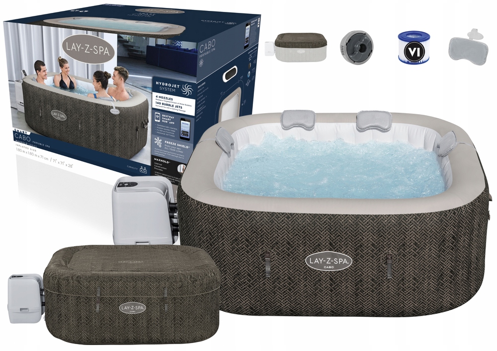 Dmuchane Spa z Masażem Lay-Z-Spa Cabo 4-6 os 180x180cm Bestway 60167