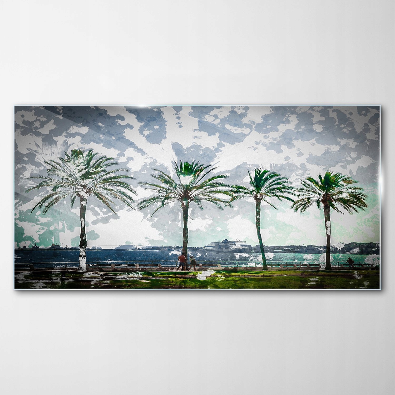 Obraz na skle Dekor Palmy Stromy Pobrežie 120x60