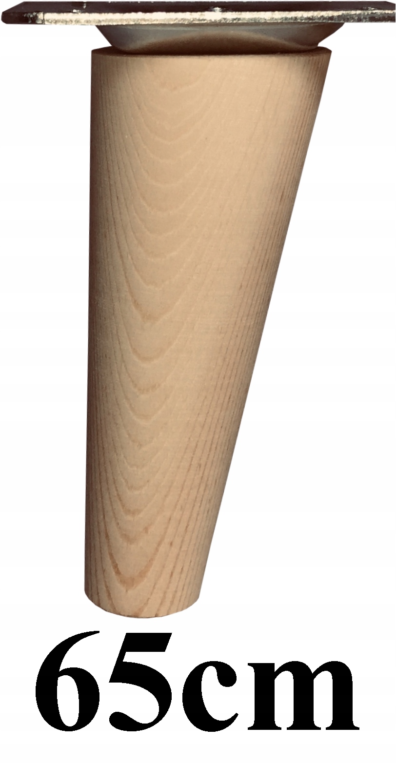 

Nogi Nóżki drewniane zwężane Skosne 65cm blacha