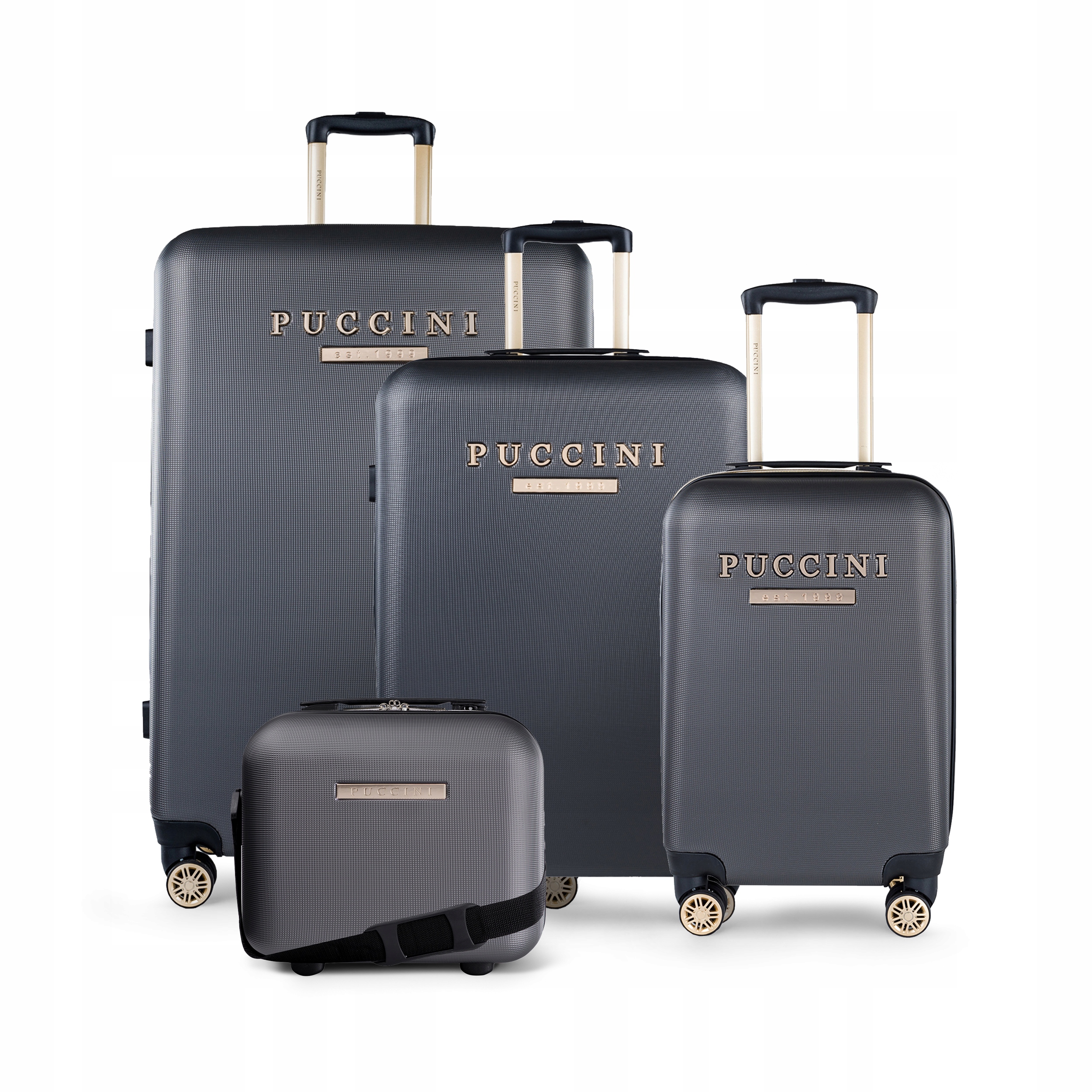 Puccini Zestaw Komplet Walizek Podróżnych Abs Na Kółkach Kuferek 4w1