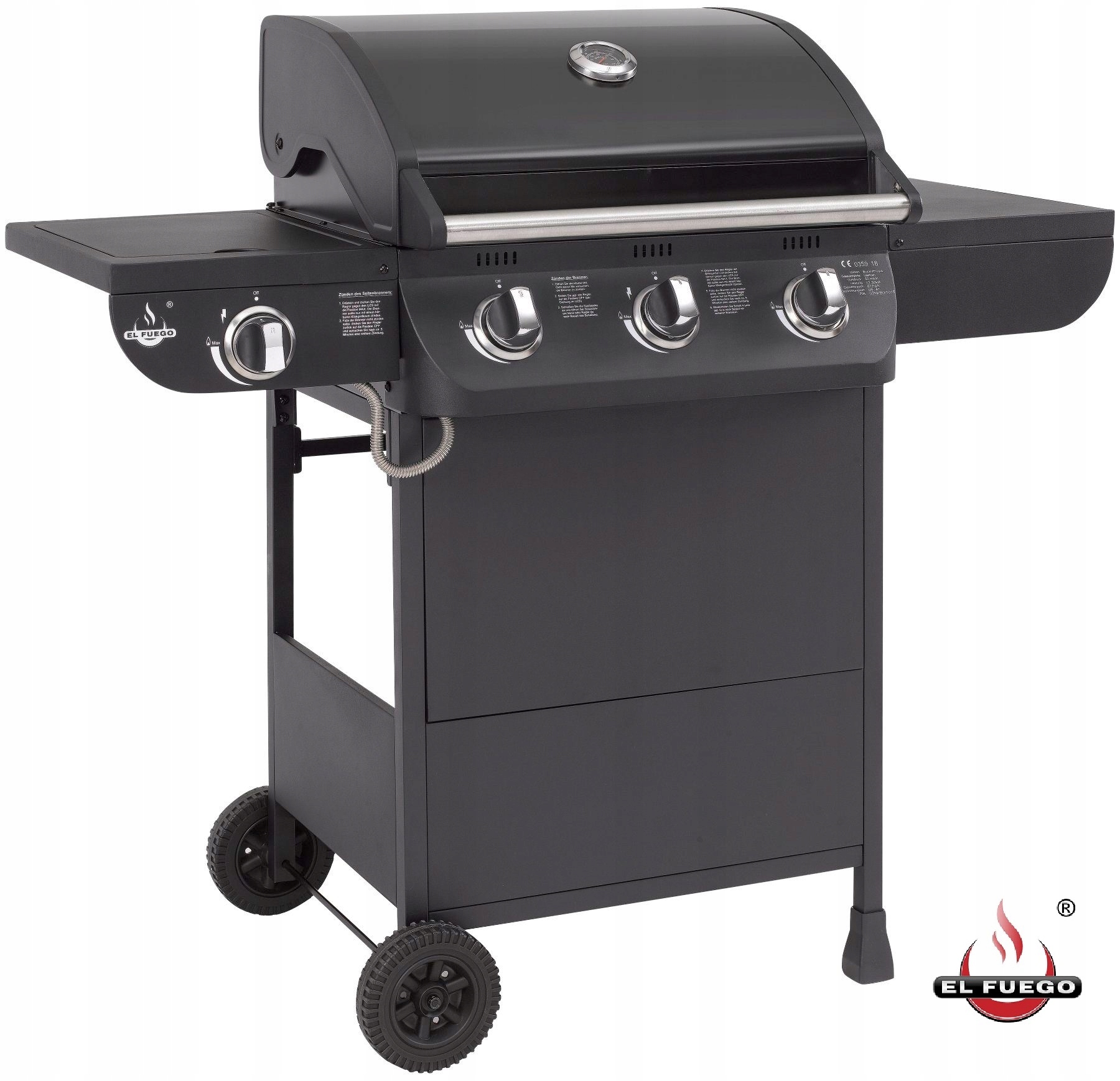 

Grill Gazowy El Fuego Columbus 3+1 Ruszt 56x41cm