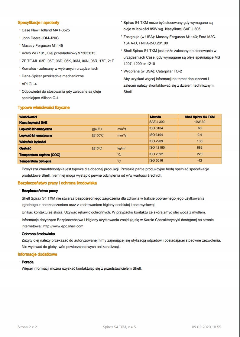 OLEJ SHELL PRZEKŁ SPIRAX S6 TXME 209L Olej do układu wspomagania SHELL Producent Shell