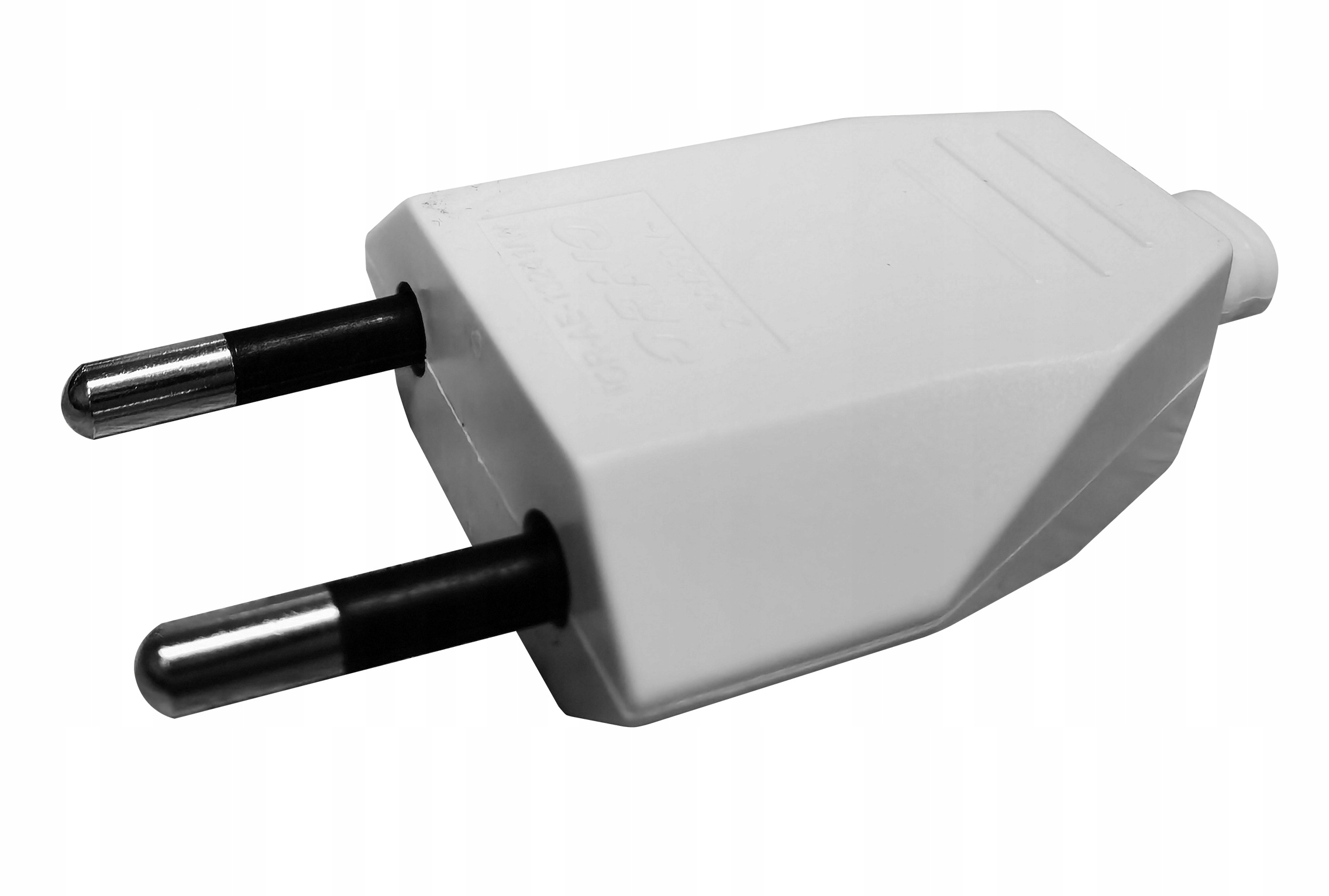 Plochá zástrčka Bu polykarbonát, 2,5A, 250V, bílá 50 Ks