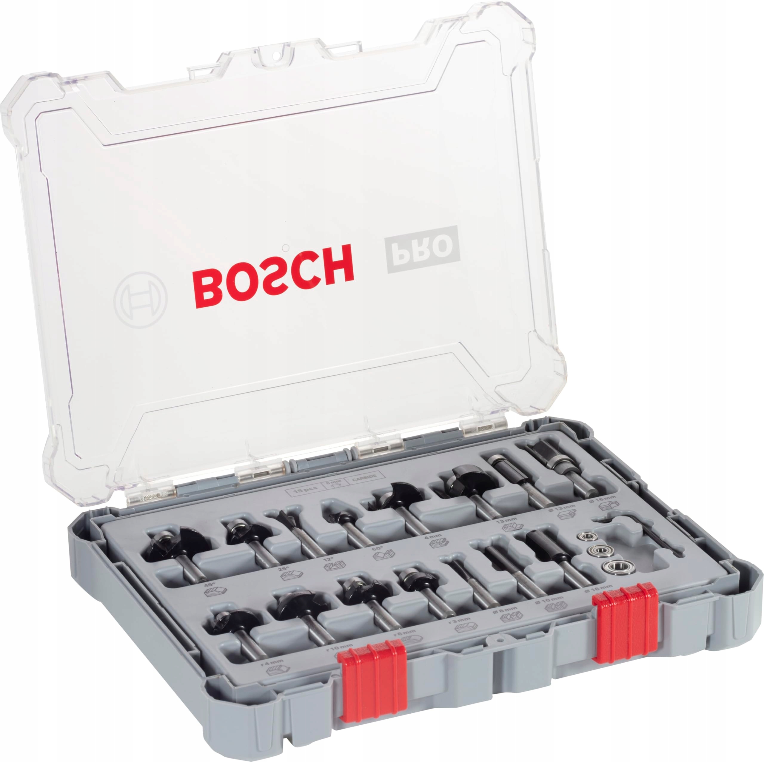 Bosch 15x Pro frézovací sada smíšená, profesionální příslušenství