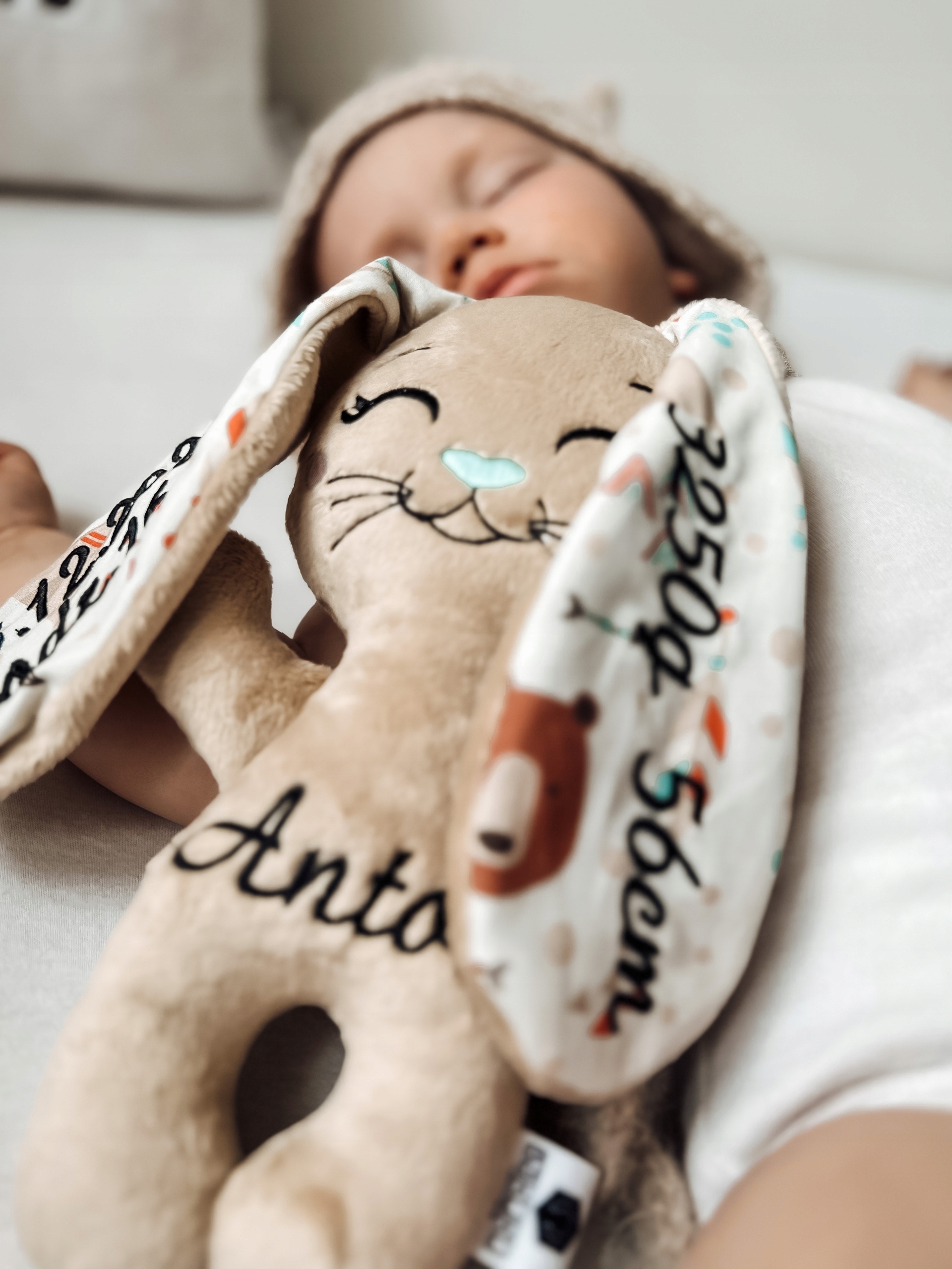 Králík s metrikou jménem křest narození