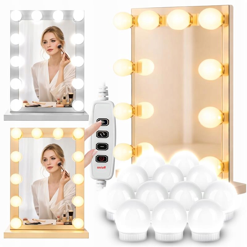 СВЕТОДИОДНЫЙ СВЕТИЛЬНИК ДЛЯ ЗЕРКАЛА, ТУАЛЕТНЫЙ СТОЛИК, МАКИЯЖ, 10 УРОВНЕЙ ЯРКОСТИ, 2 М