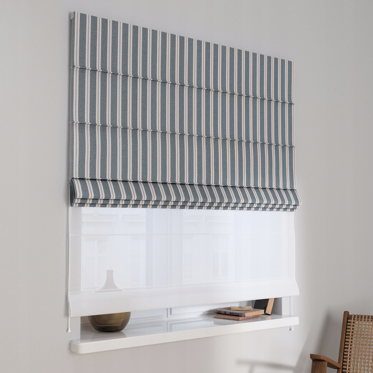 Hotová římská roleta Duo 130 x 170 cm modrá