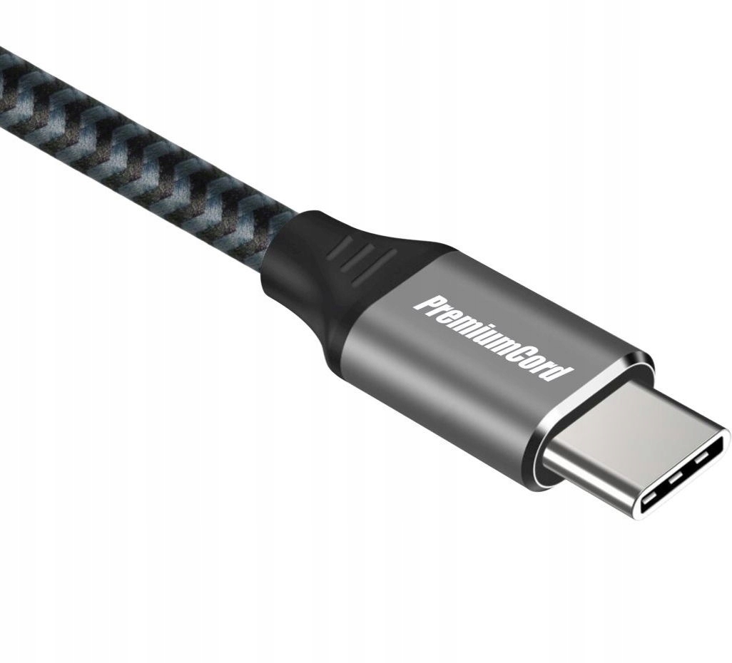 PremiumCord Usb-c 3.2 gen 2, wygięty, plecionka, 0,5m